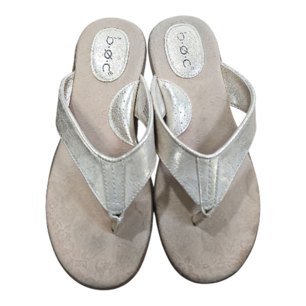 B.O.C. Born Gold Metalic Comfort Thong Slip-on Sandals Size 8 - Picture 4 of 8